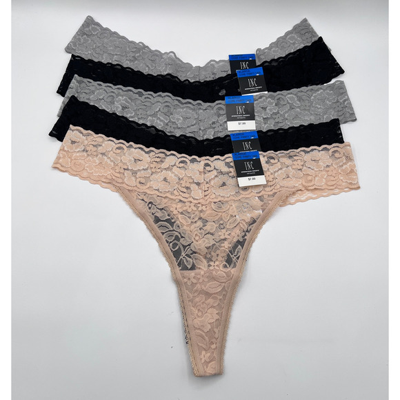 INC INTERNATIONAL CONCEPTS WOMENS LACE THONG UNDERWEAR MULTI COLOR 5 PACK XL - Picture 2 of 7